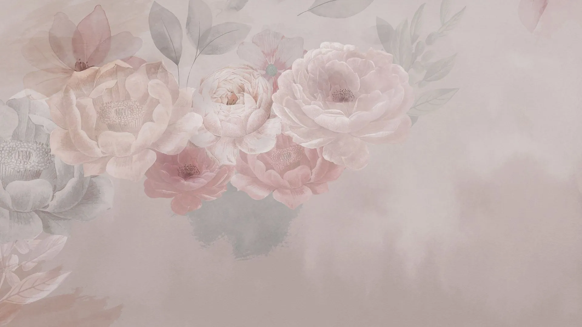 carta da parati con rose colori pastello